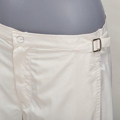 LA PERLA cream nylon silver buckle waist mesh lined safari shorts S