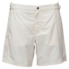 LA PERLA cream nylon silver buckle waist mesh lined safari shorts S