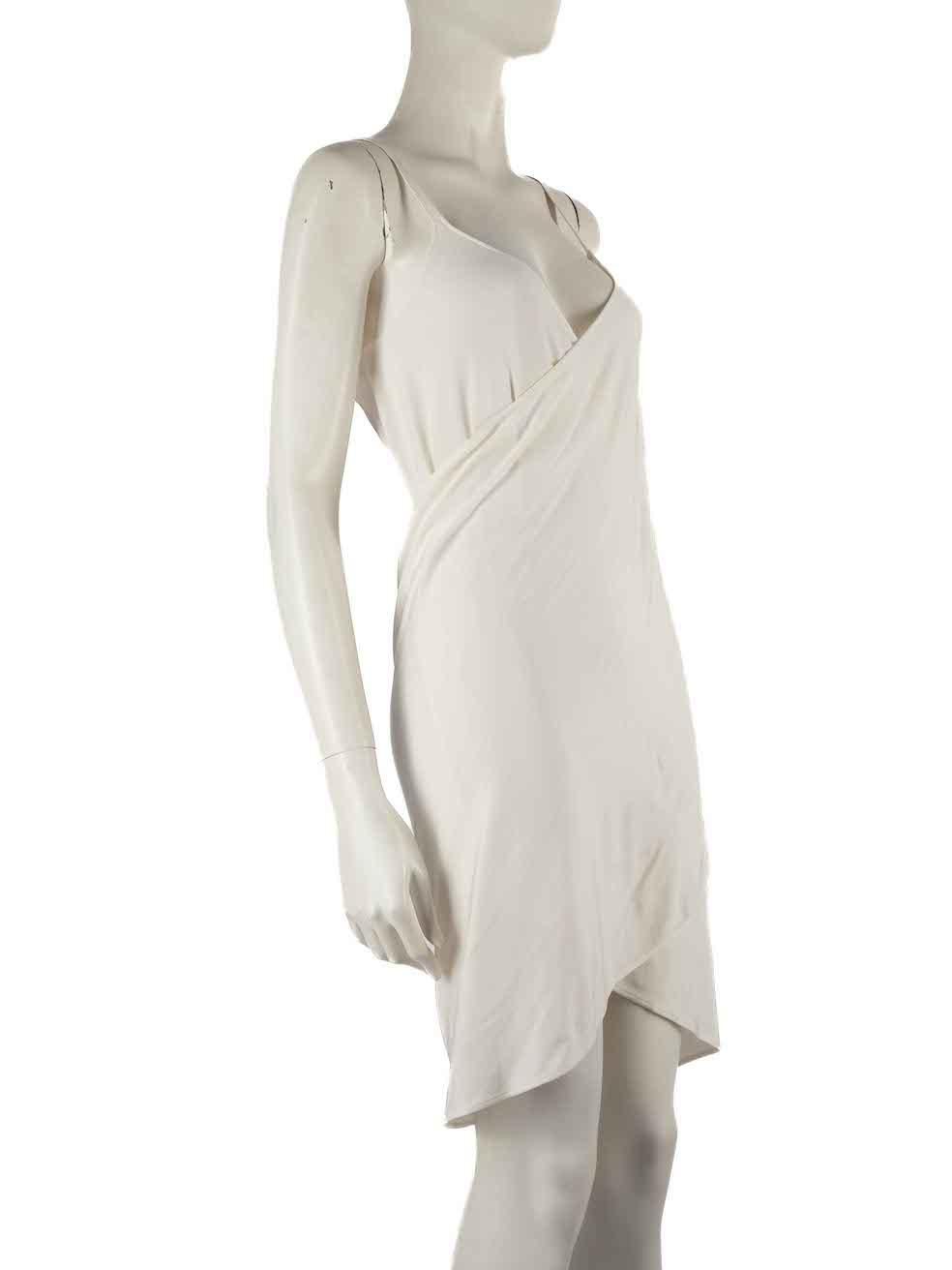 CONDITION is Never worn, with tags. No visible wear to the dress is evident on this new La Perla designer resale item.
 
 
 
 Details
 
 
 Off white
 
 Viscose
 
 Leather straps
 
 Hook strap fastening
 
 Wrap dress
 
 Semisee-through
 
 Mini
 
