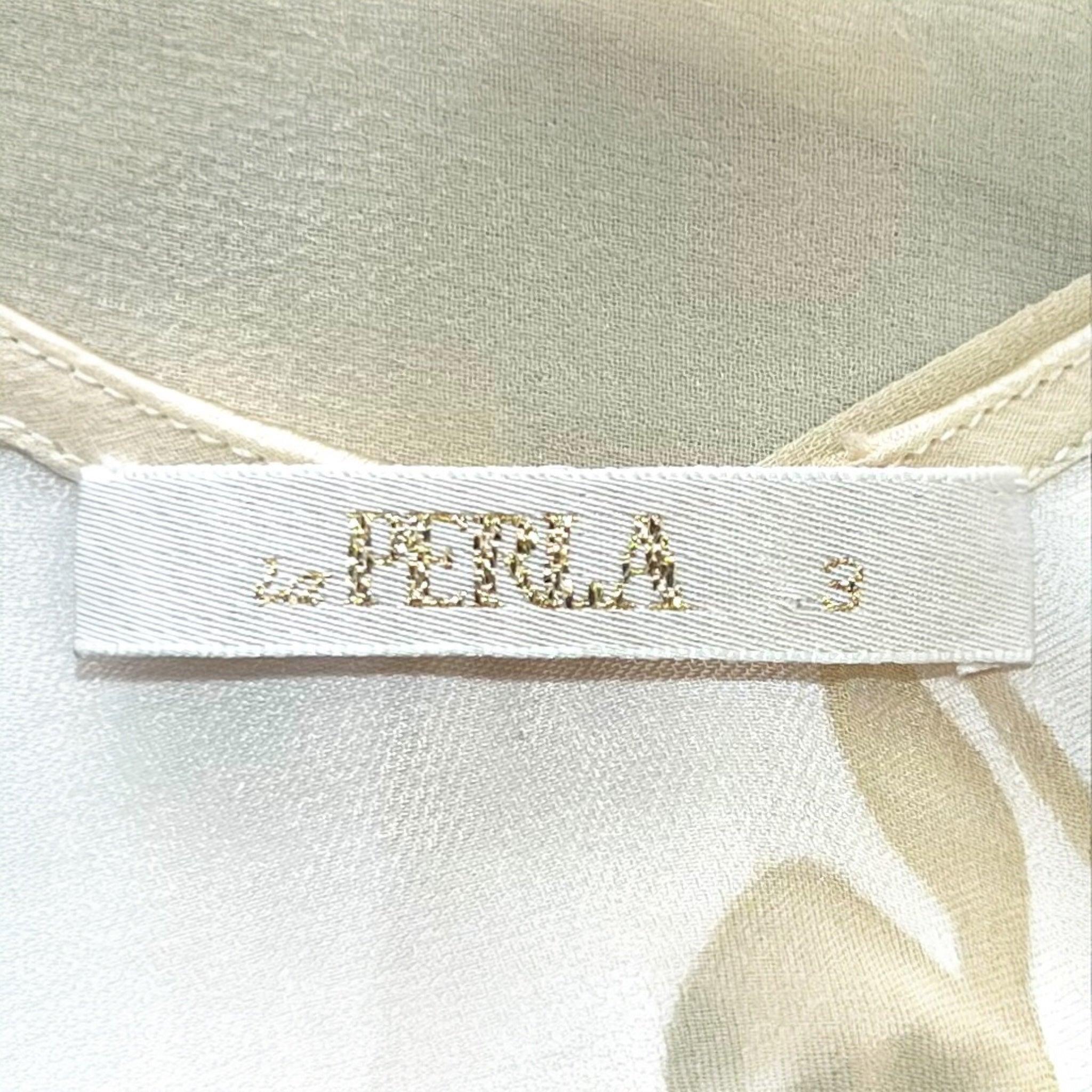 La Perla Dress Slip in raso color crema con stampa floreale In condizioni Nuovo in vendita a Los Angeles, CA