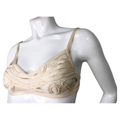 La Perla Intrigo Cream Silk Soutache Mesh Bralette