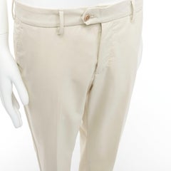 LA PERLA light beige virgin wool blend straight leg minimal classic pants M