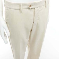 LA PERLA light beige virgin wool blend straight leg minimal classic pants M