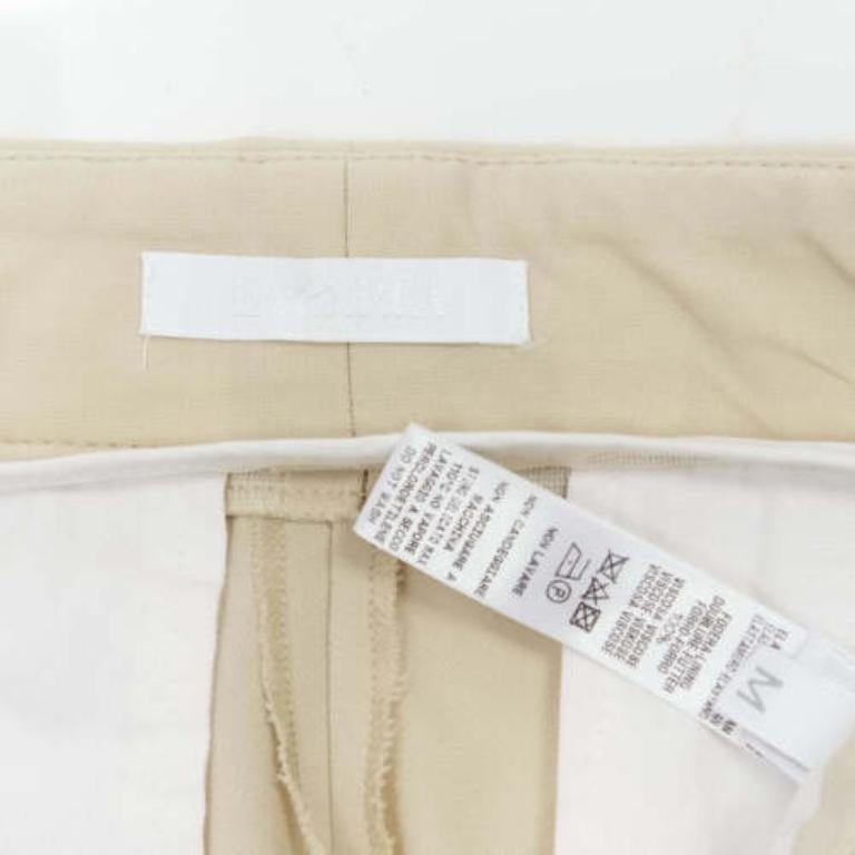 LA PERLA light beige virgin wool blend straight leg minimal classic pants M For Sale 3