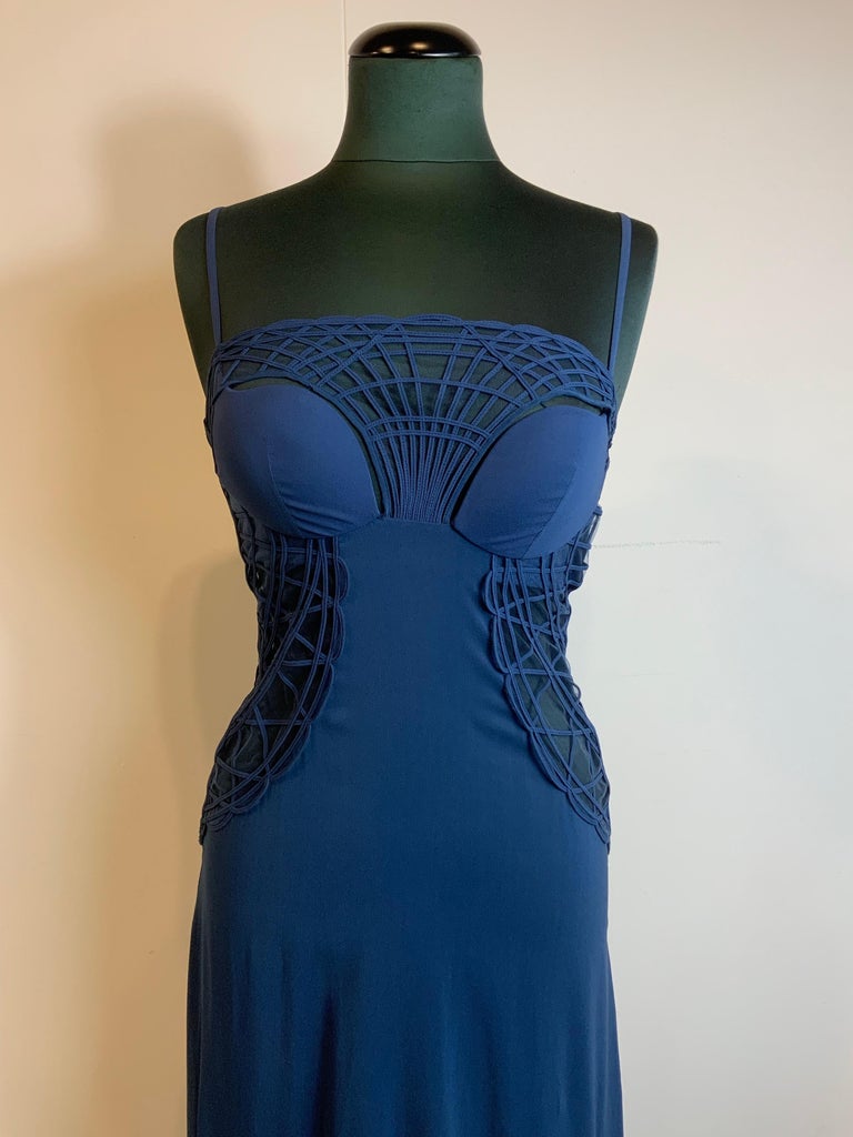 green emerald velvet dress LA PERLA Size 8 Black Viscose Nylon Embellishment Long Dress main image 0