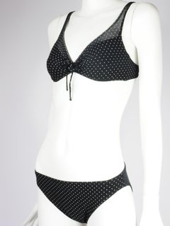 La Perla Malizia Mesh Polkadot Bikini Set 1990s