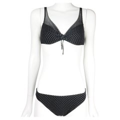 Retro La Perla Malizia Mesh Polkadot Bikini Set 1990s