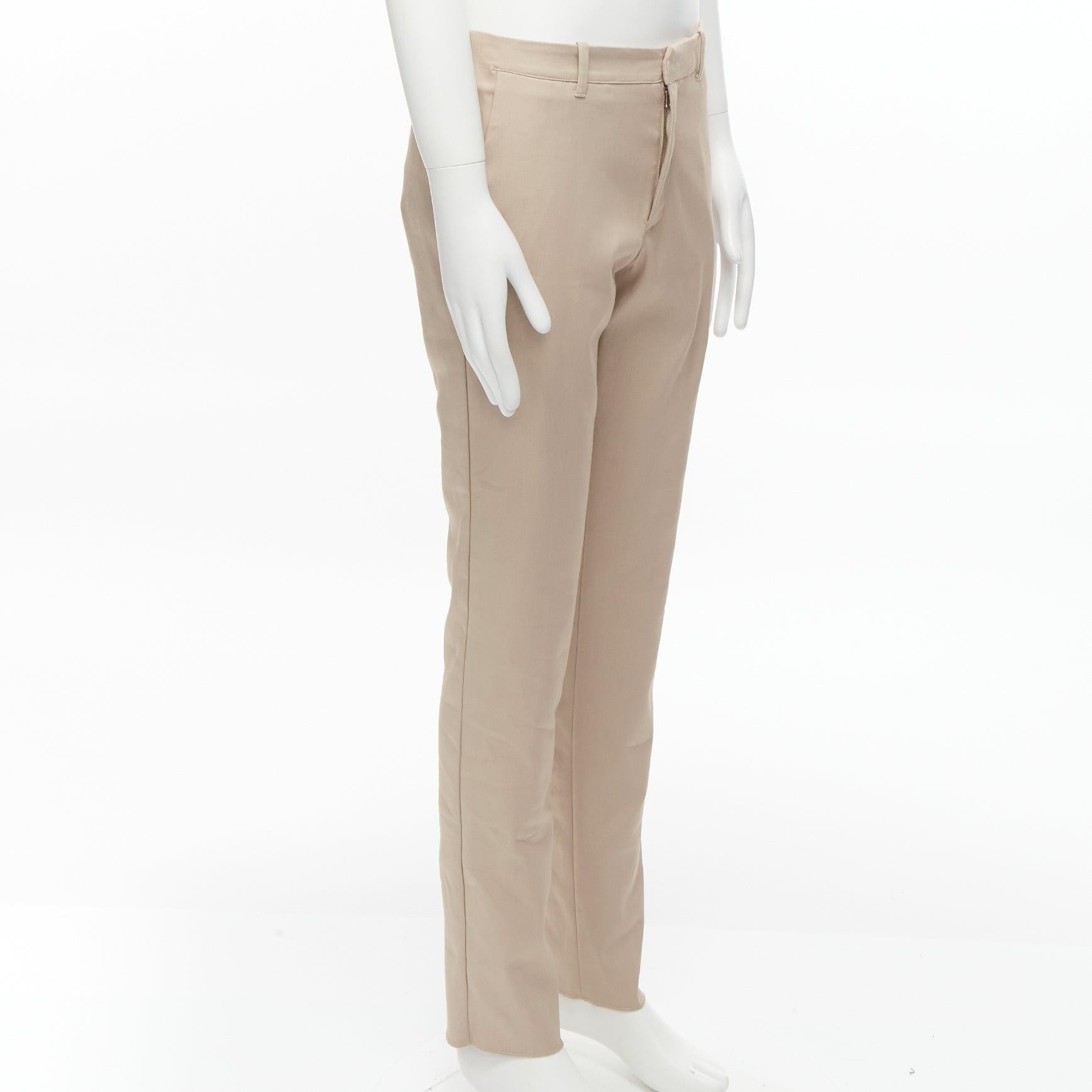 Beige LA PERLA MENS beige back darts minimal classic tapered trouser pants M For Sale