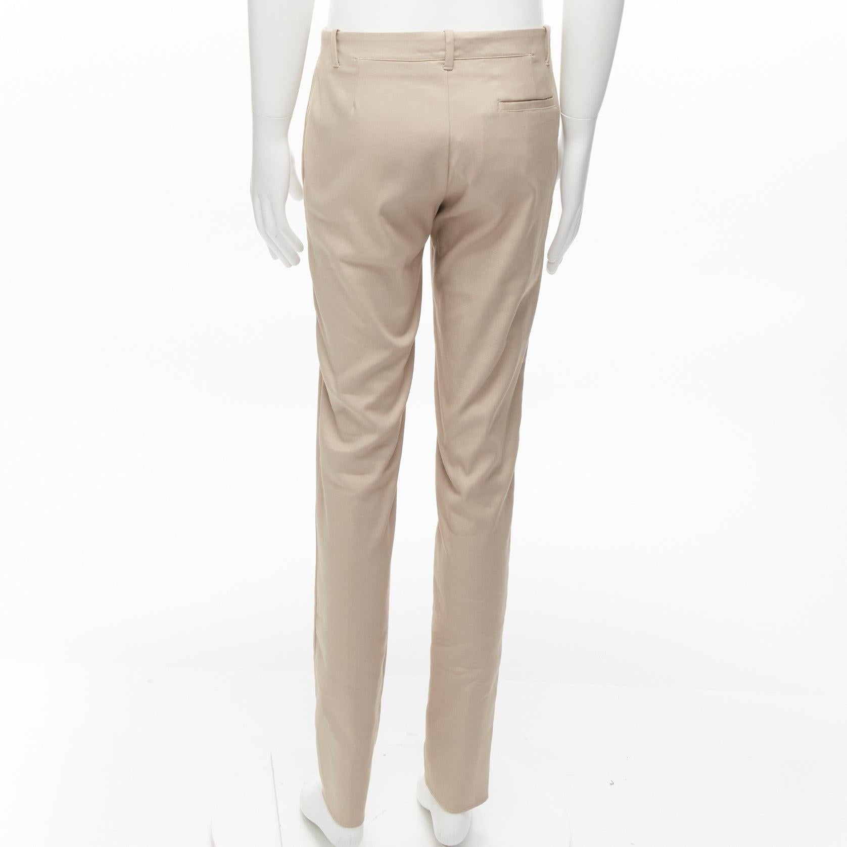 Men's LA PERLA MENS beige back darts minimal classic tapered trouser pants M For Sale