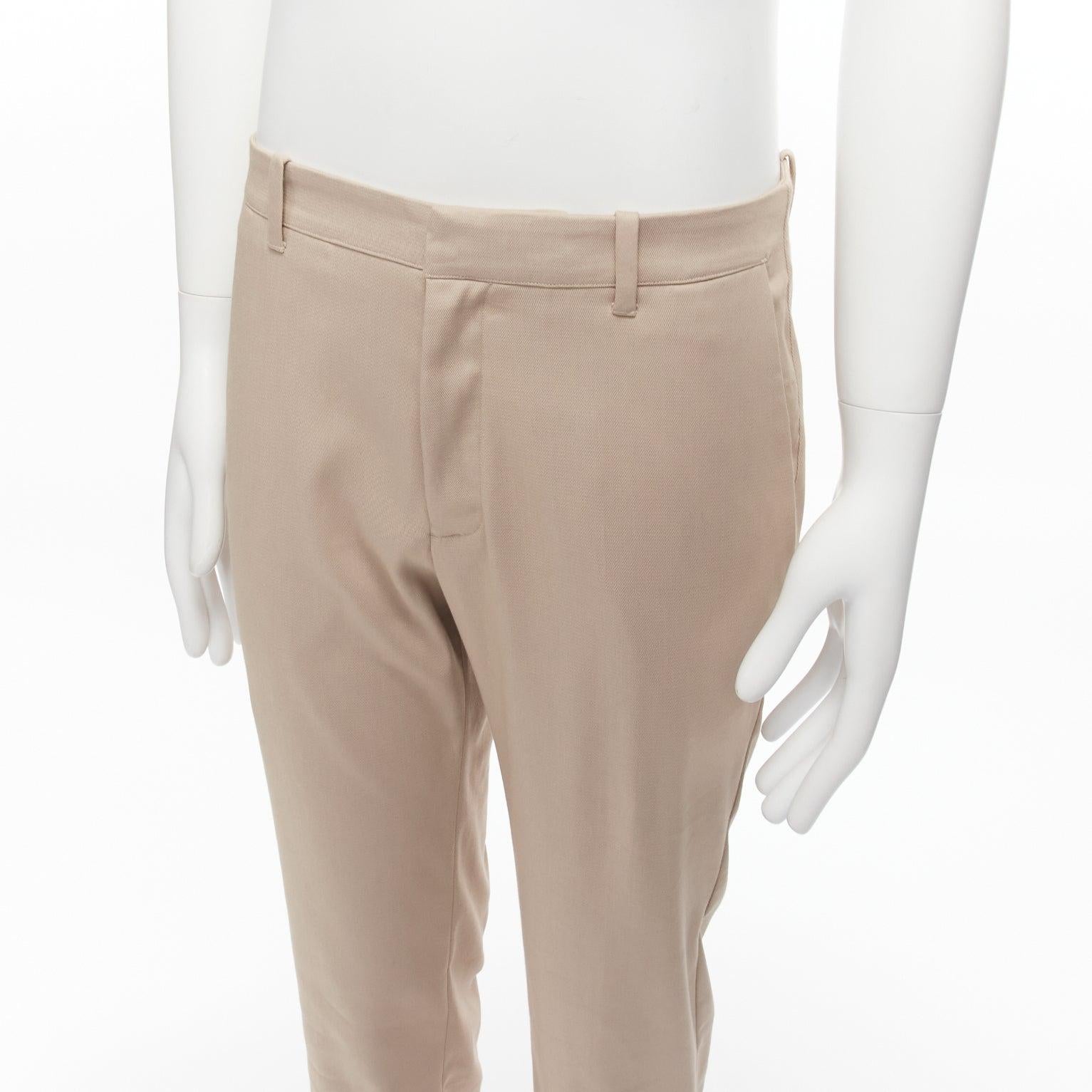 LA PERLA MENS beige back darts minimal classic tapered trouser pants M For Sale 2