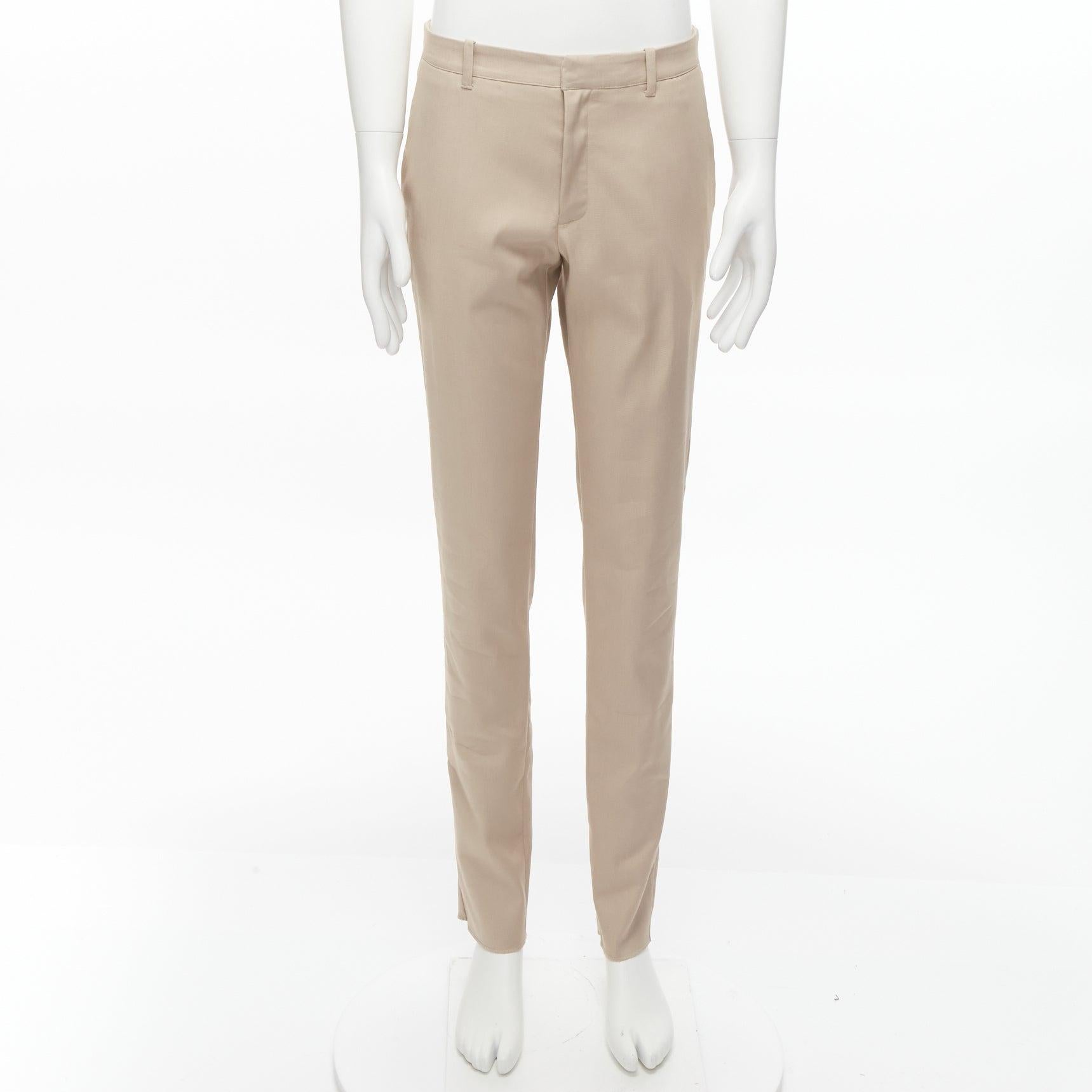 LA PERLA MENS beige back darts minimal classic tapered trouser pants M For Sale 4