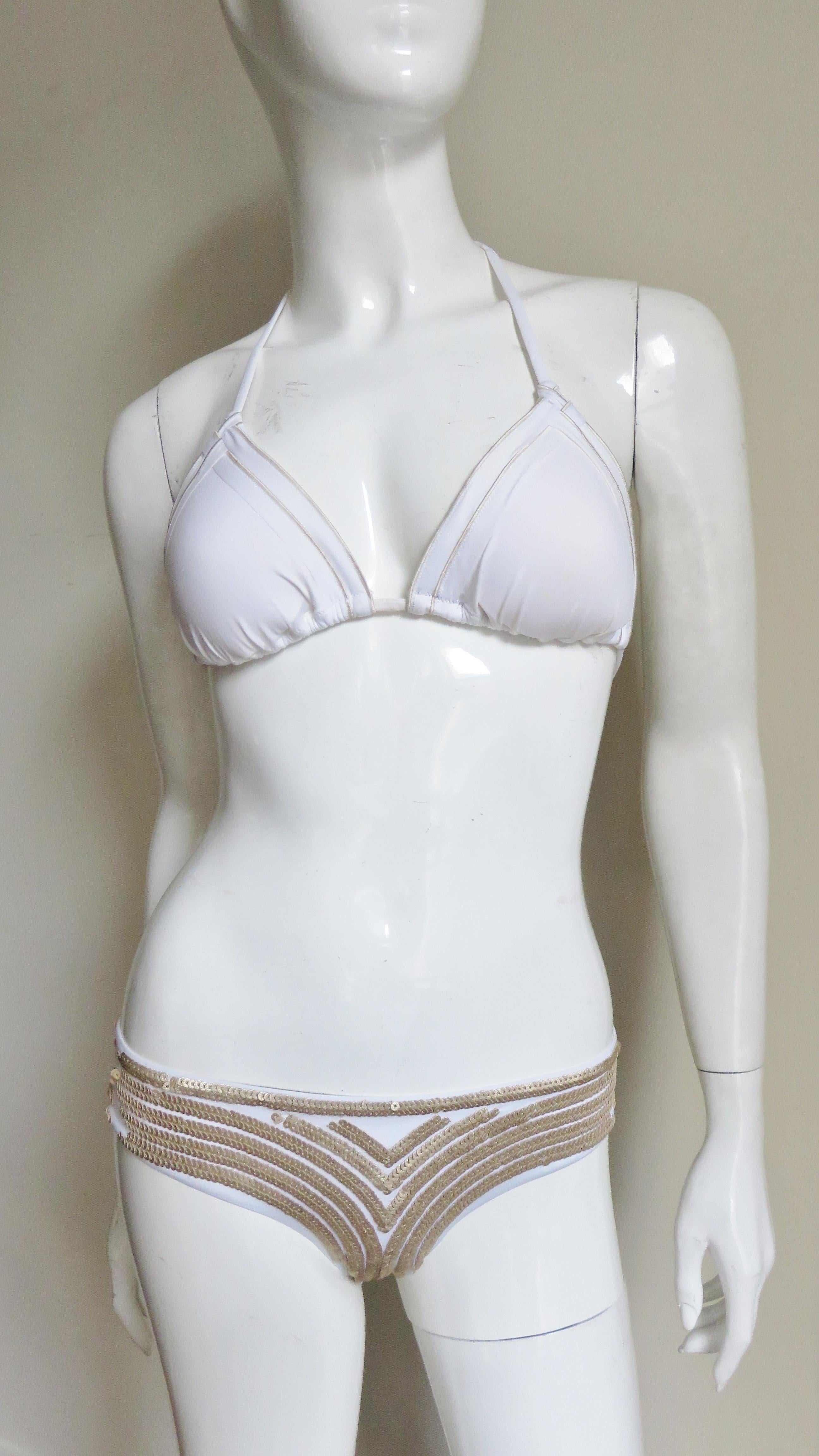 La Perla New Bikini Swimsuit with Sequins In Excellent Condition In Water Mill, NY