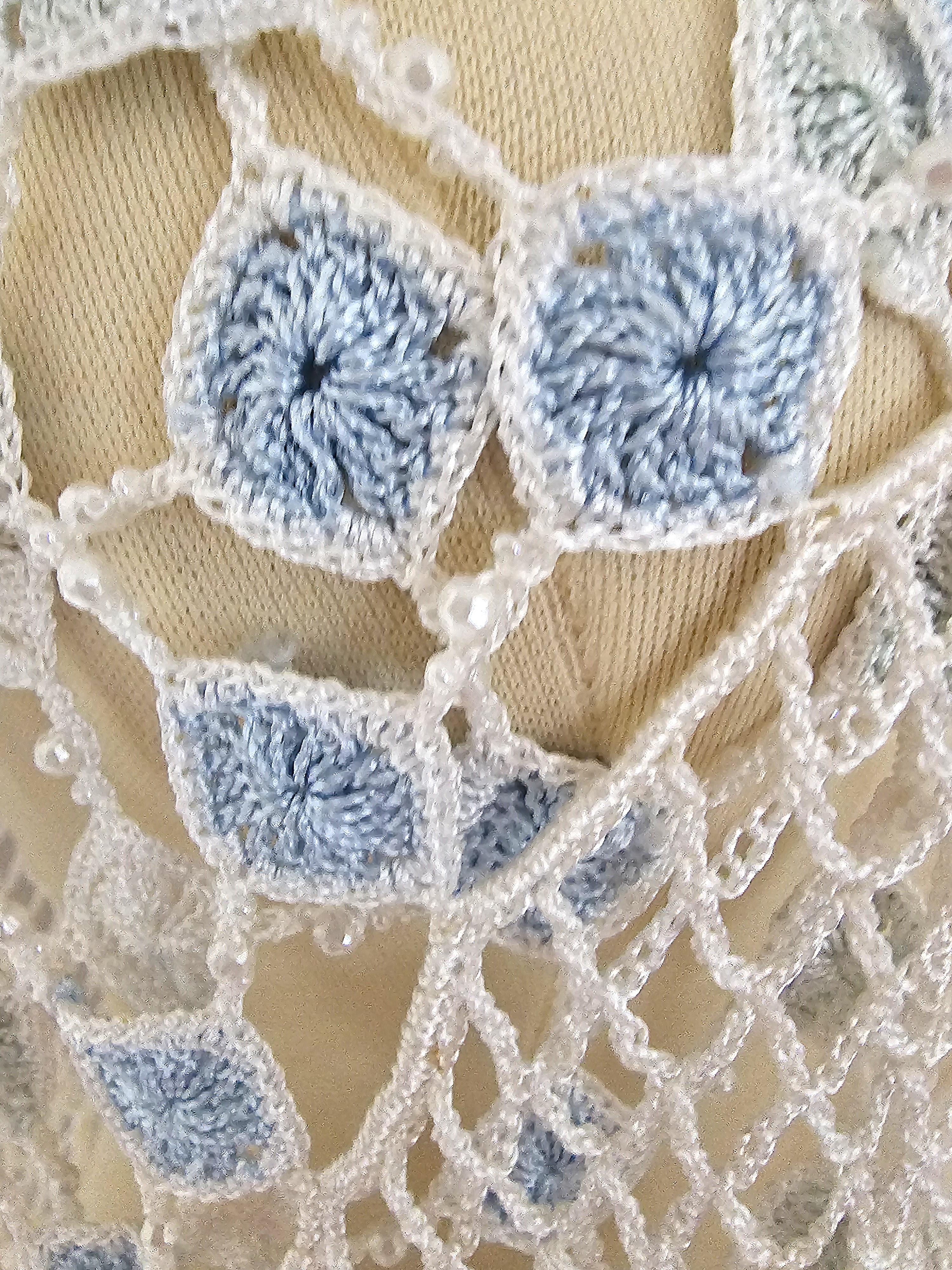 La Perla Oceano Handmade Crochet Beach Cover up 1990s Collectors item en venta 6