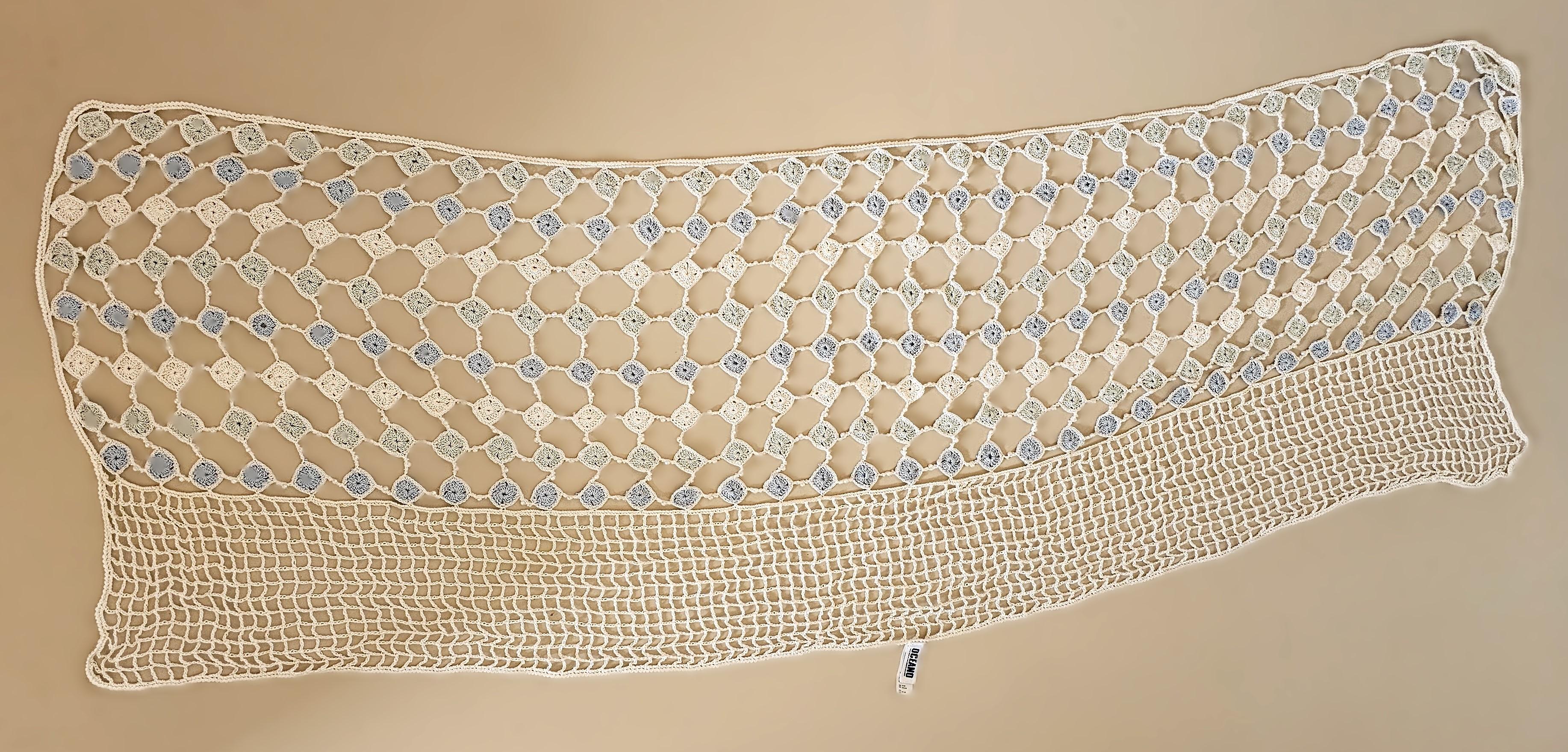 La Perla Oceano Handmade Crochet Beach Cover up 1990s Collectors item Beige en venta