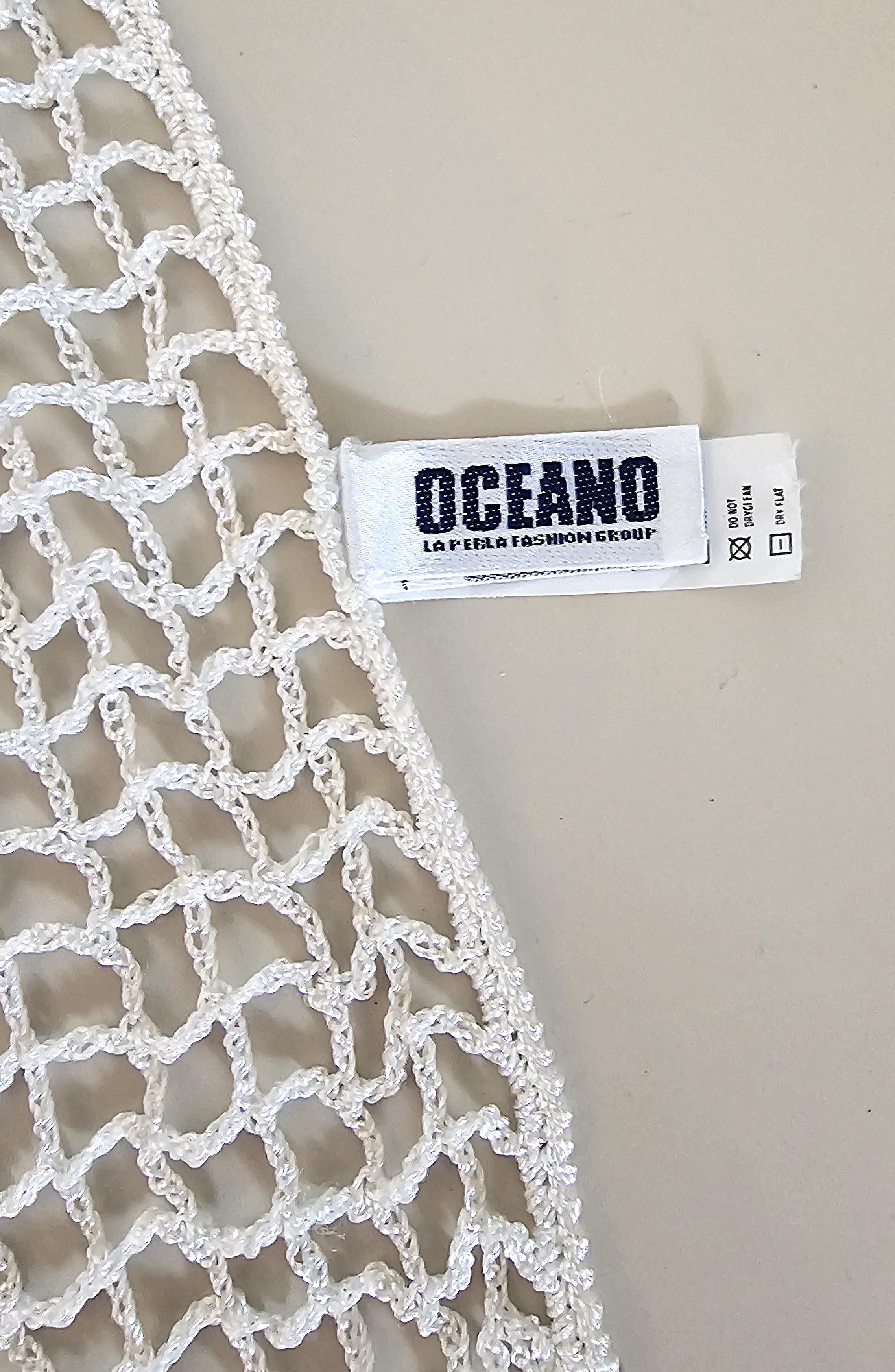 De las mujeres La Perla Oceano Handmade Crochet Beach Cover up 1990s Collectors item en venta