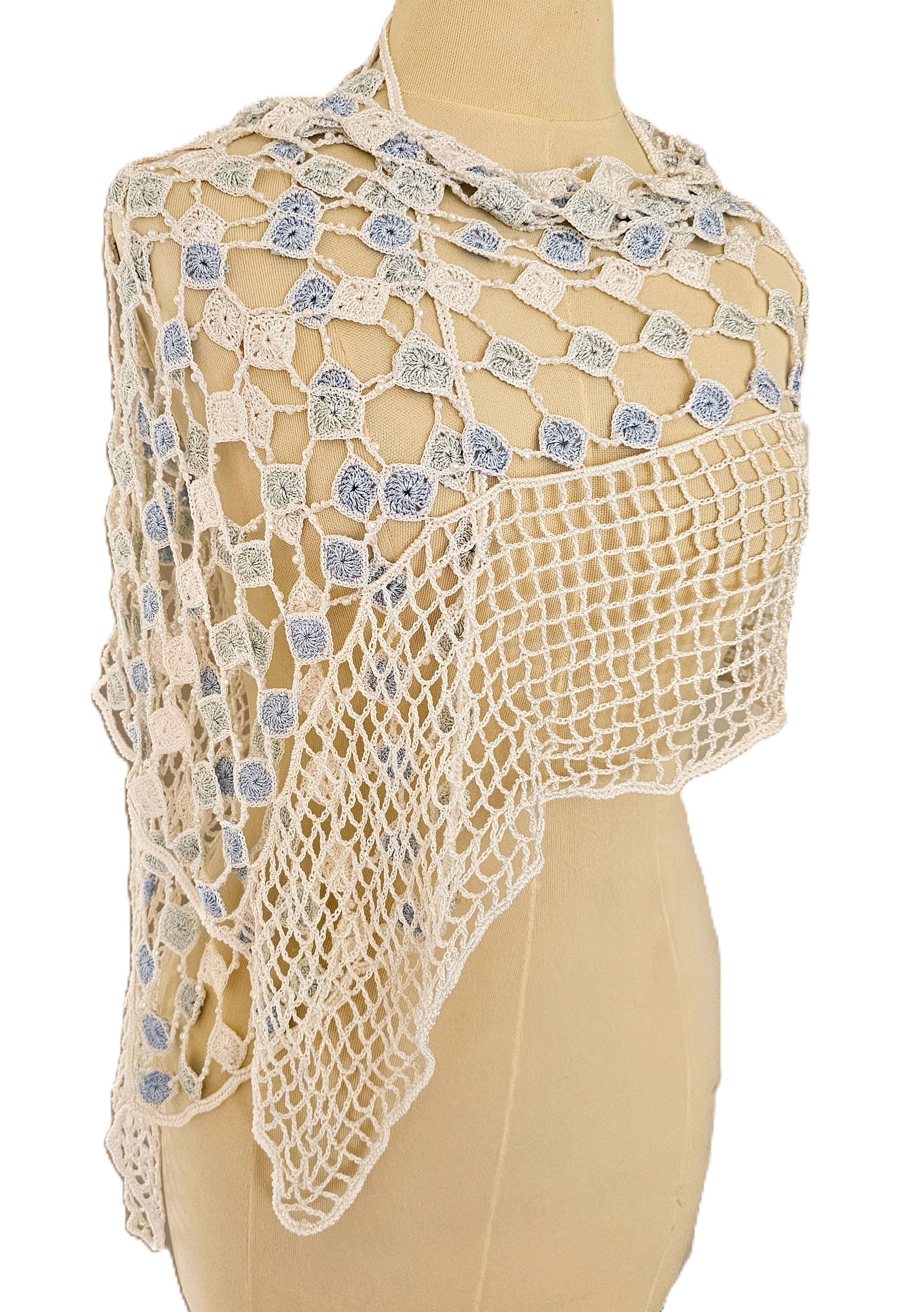 La Perla Oceano Handmade Crochet Beach Cover up 1990s Collectors item en venta 1