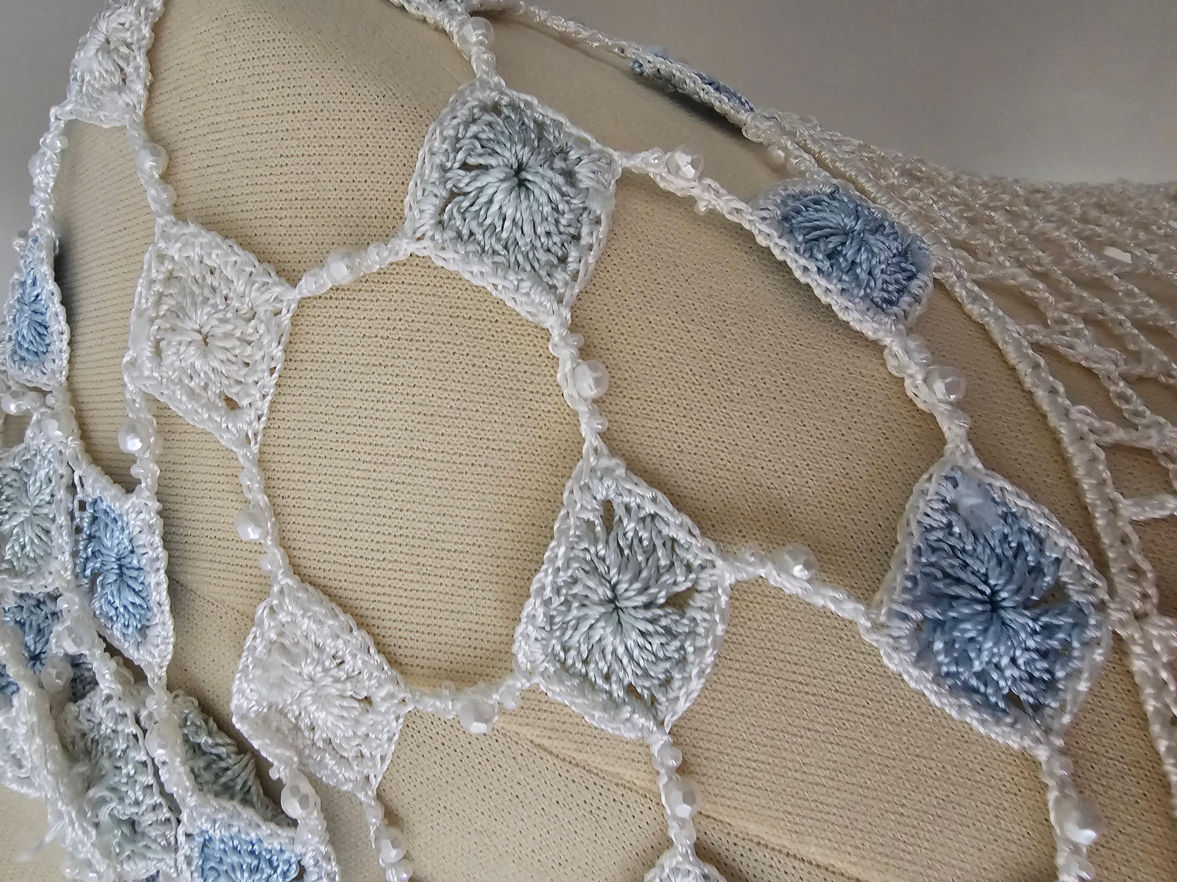 La Perla Oceano Handmade Crochet Beach Cover up 1990s Collectors item en venta 3