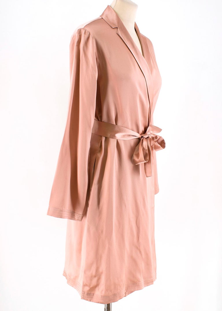 La Perla Pink Silk Satin Short Robe UK 10 For Sale at 1stDibs