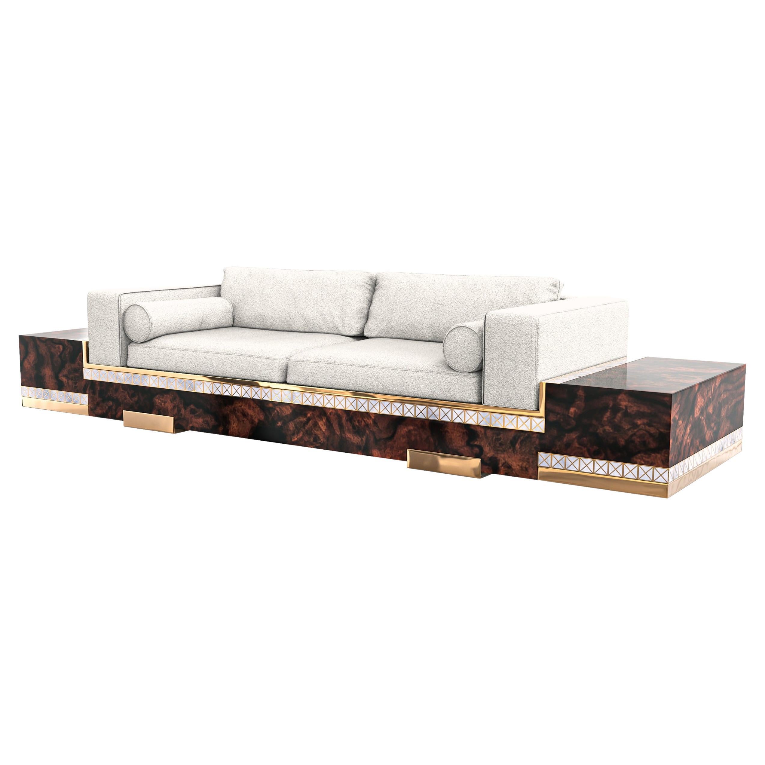 "La Perla Prescelta" Sofa Together With "The Art Of Mother Of Pearl Inlay" For Sale