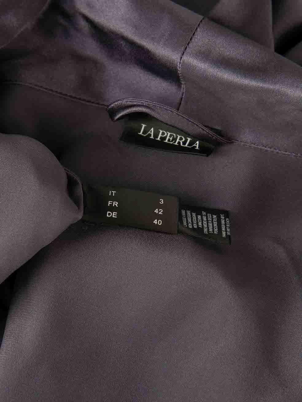 La Perla Purple Silk Belted Robe Size XL For Sale 2