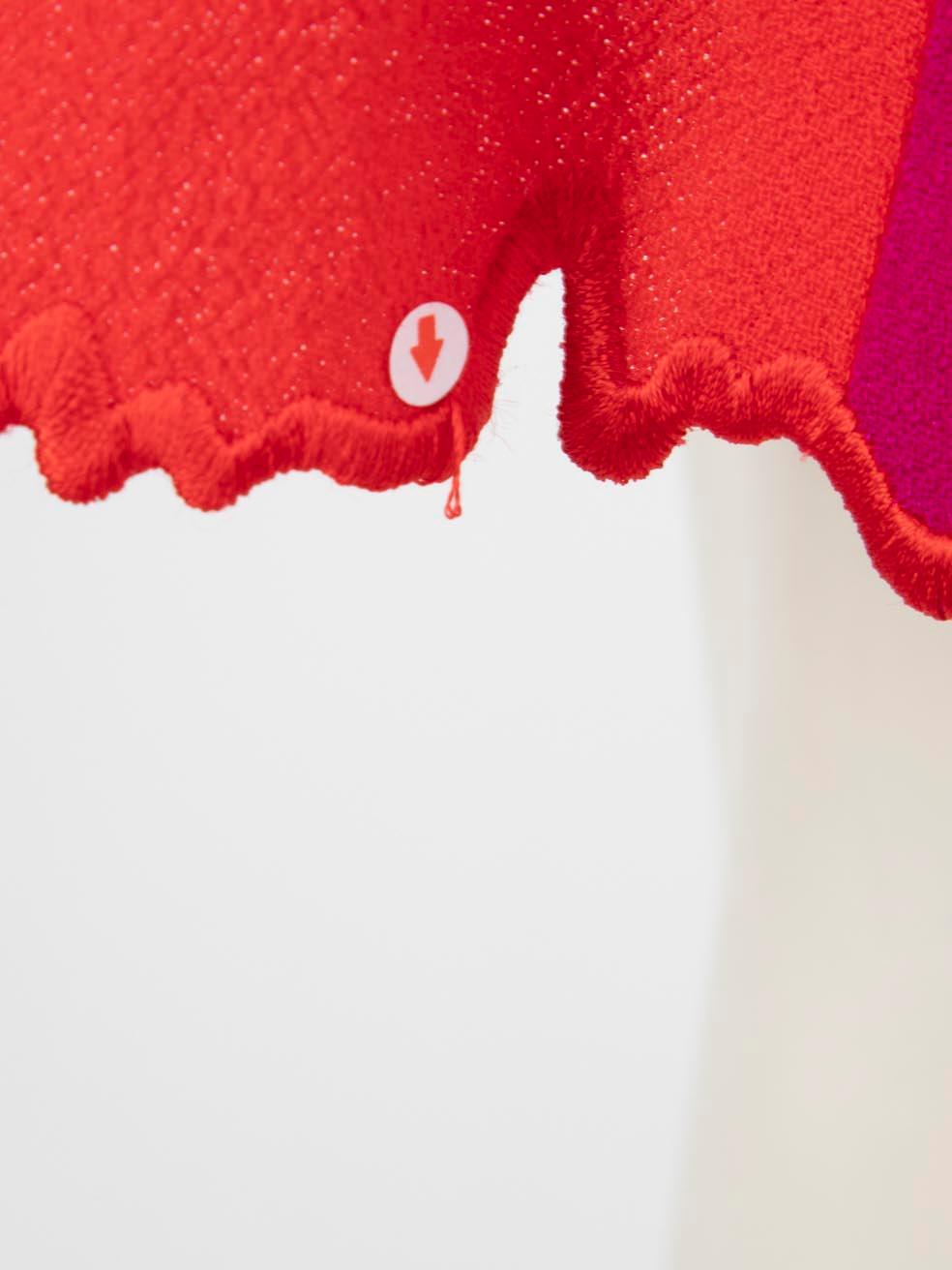 La Perla Red & Purple Wool Panel Cut Out Dress Size M 1