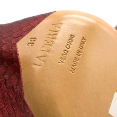 La Perla Red Snake Skin Court Pumps 38