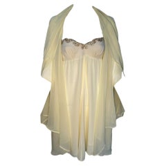 La Perla Ritmo Di Perla Conjunto de gasa Babydoll Amarillo Patel Etéreo