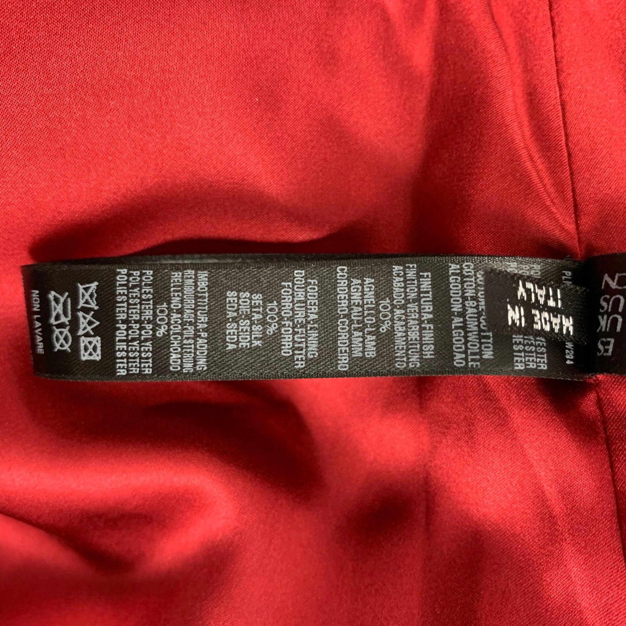 LA PERLA Größe 0 Bestickte Bomberjacke aus Polyester/Baumwoll mit rotem und weißem Kunstpelz und Kunstpelz im Angebot 2