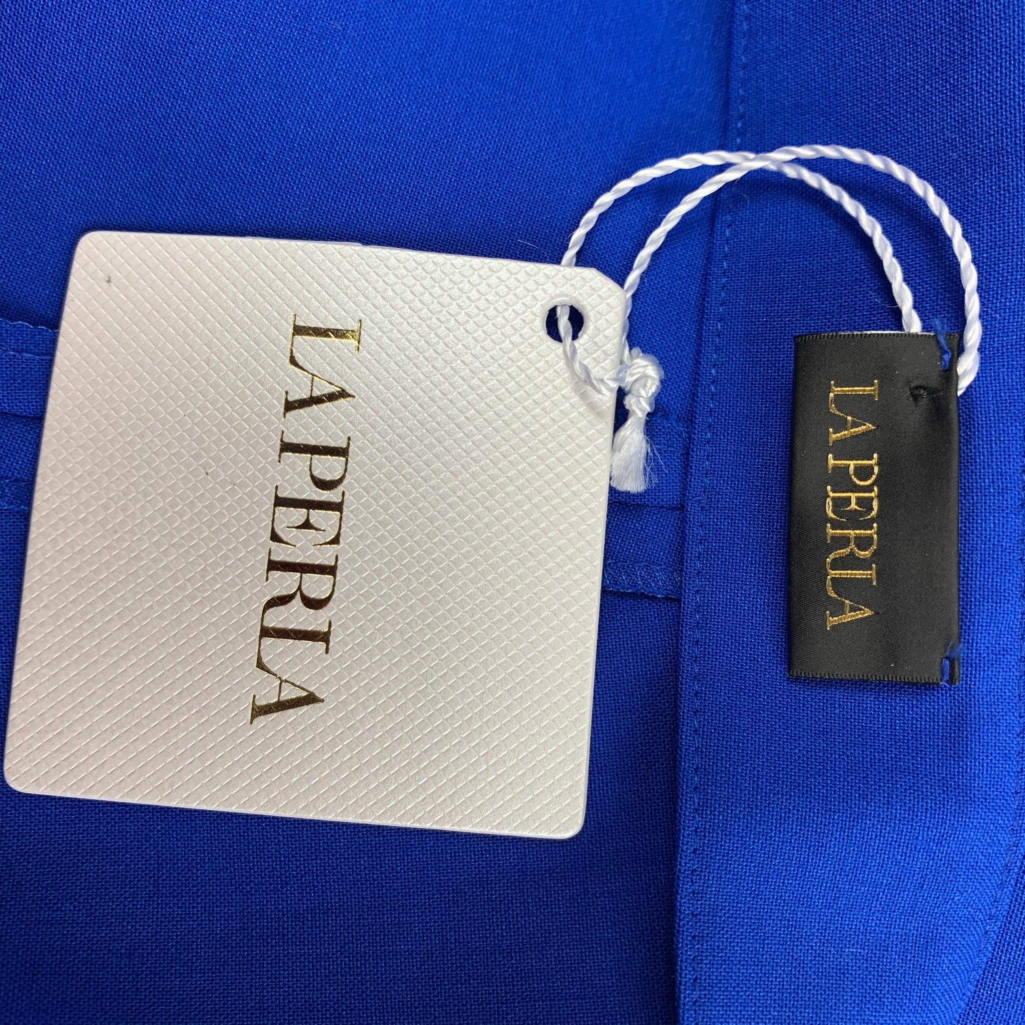 Bleu LA PERLA Taille 2, bleu cobalt, laine vierge mélangée à jambes étroites en vente