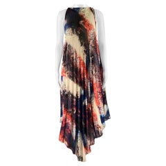 LA PERLA Size 6 Multi-Color Polyester Pleated Halter Dress