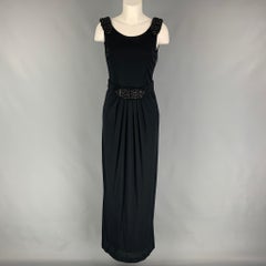 LA PERLA Size 8 Black Viscose Nylon Embellishment Long Dress