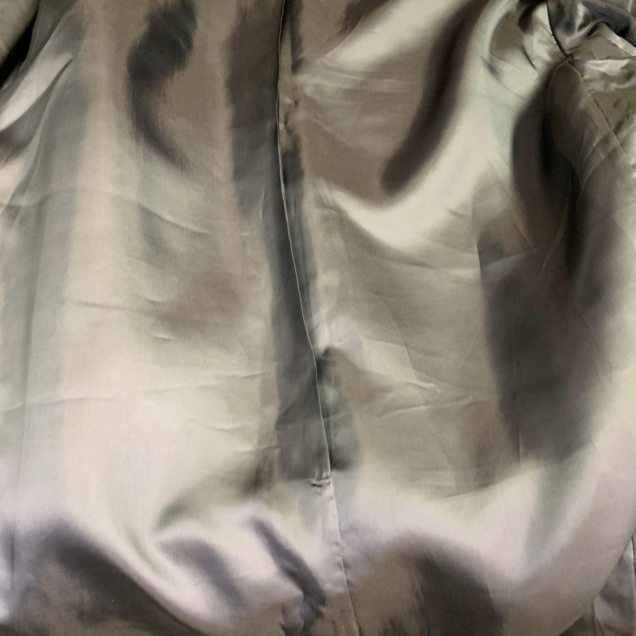 LA PERLA Accappatoio con collo a scialle in lino e seta, taglia L Navy White Dots in vendita 1