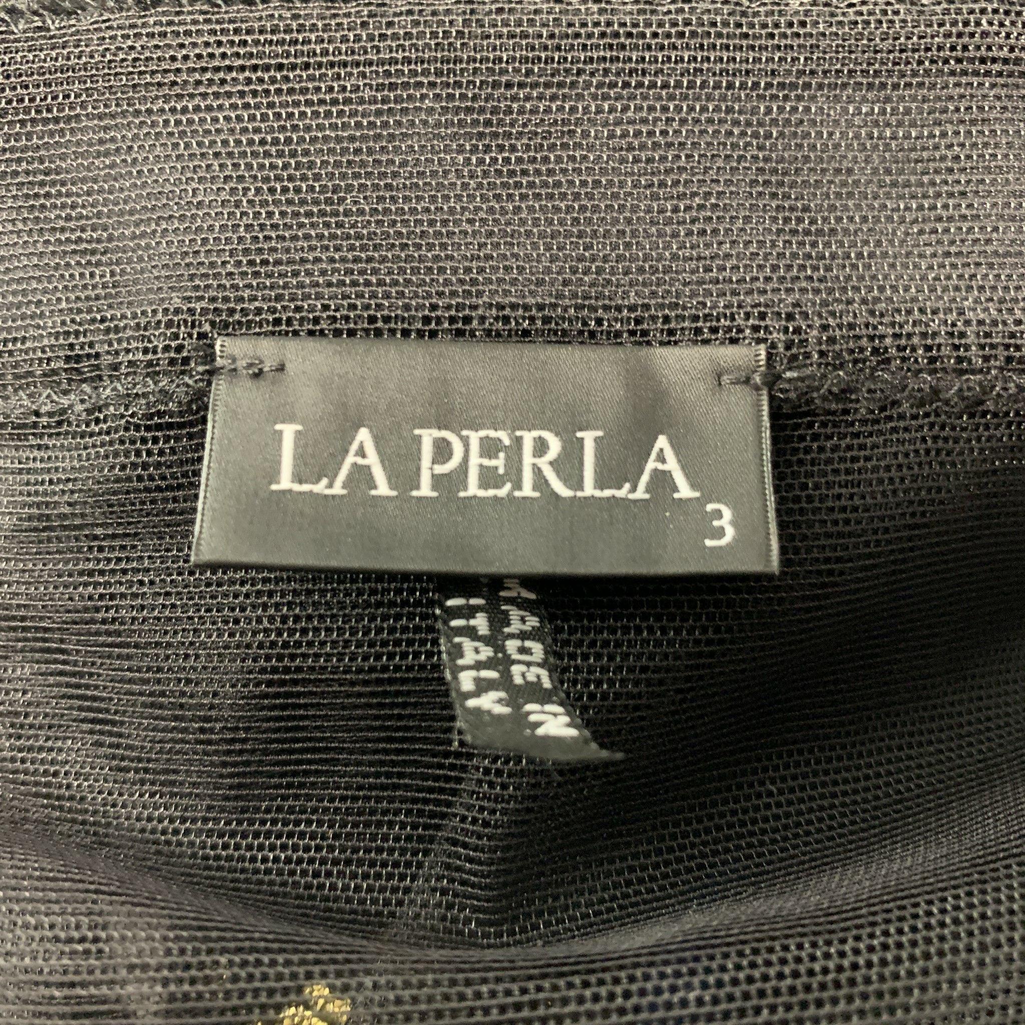 Women's LA PERLA Size M Black See Through Mesh Tank Dress Top