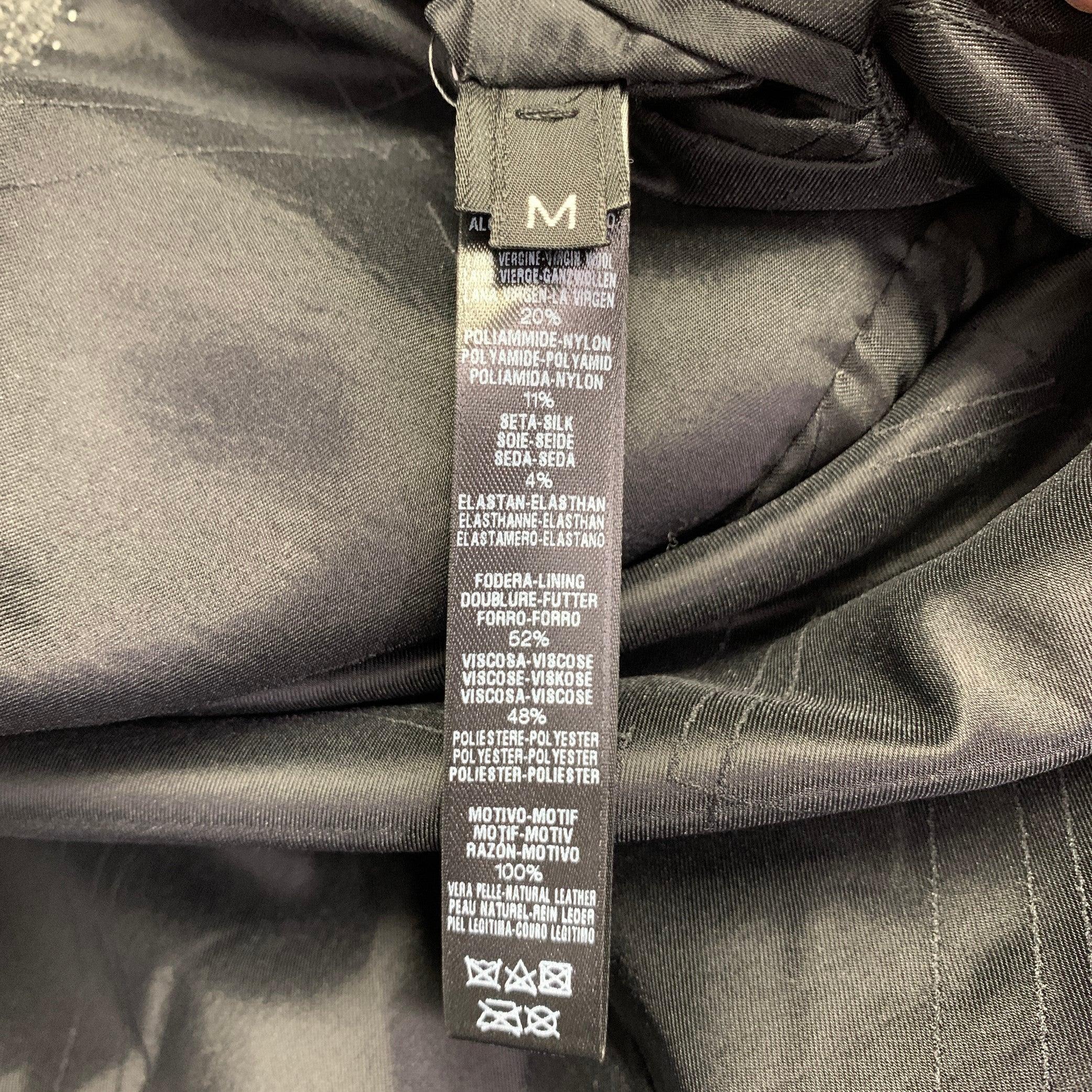 LA PERLA Size M Grey Black White Tweed Cotton Blend Coat 5