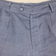 LA PERLA Size S Navy Sheer Linen / Cotton Pleated Zip Fly Shorts
