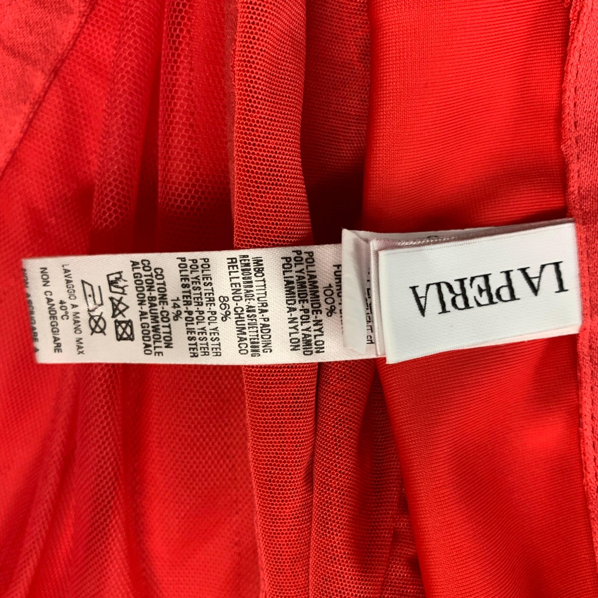 Women's LA PERLA Size S Red Polyamide Blend Textured Corset Dress Top For Sale