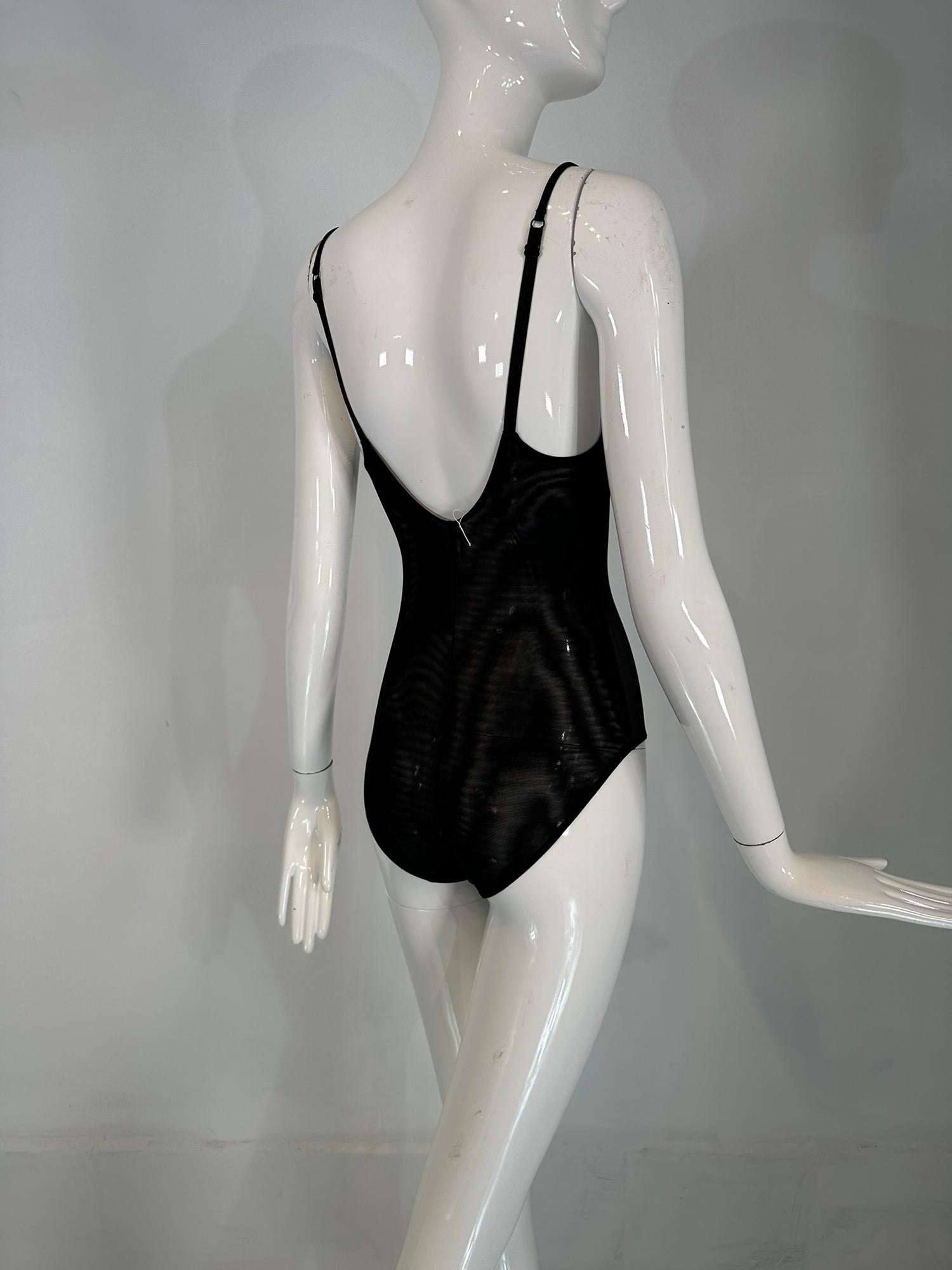 Body noir à armatures et dentelle sur le devant, non porté, La Perla Studio en vente 6