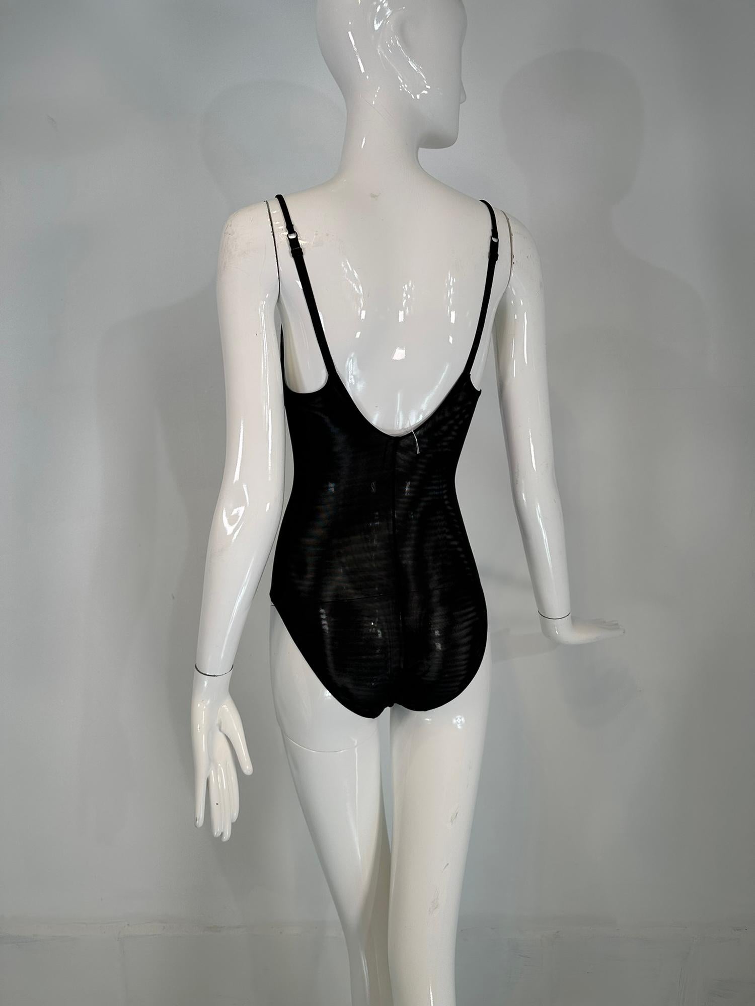 Body noir à armatures et dentelle sur le devant, non porté, La Perla Studio en vente 4