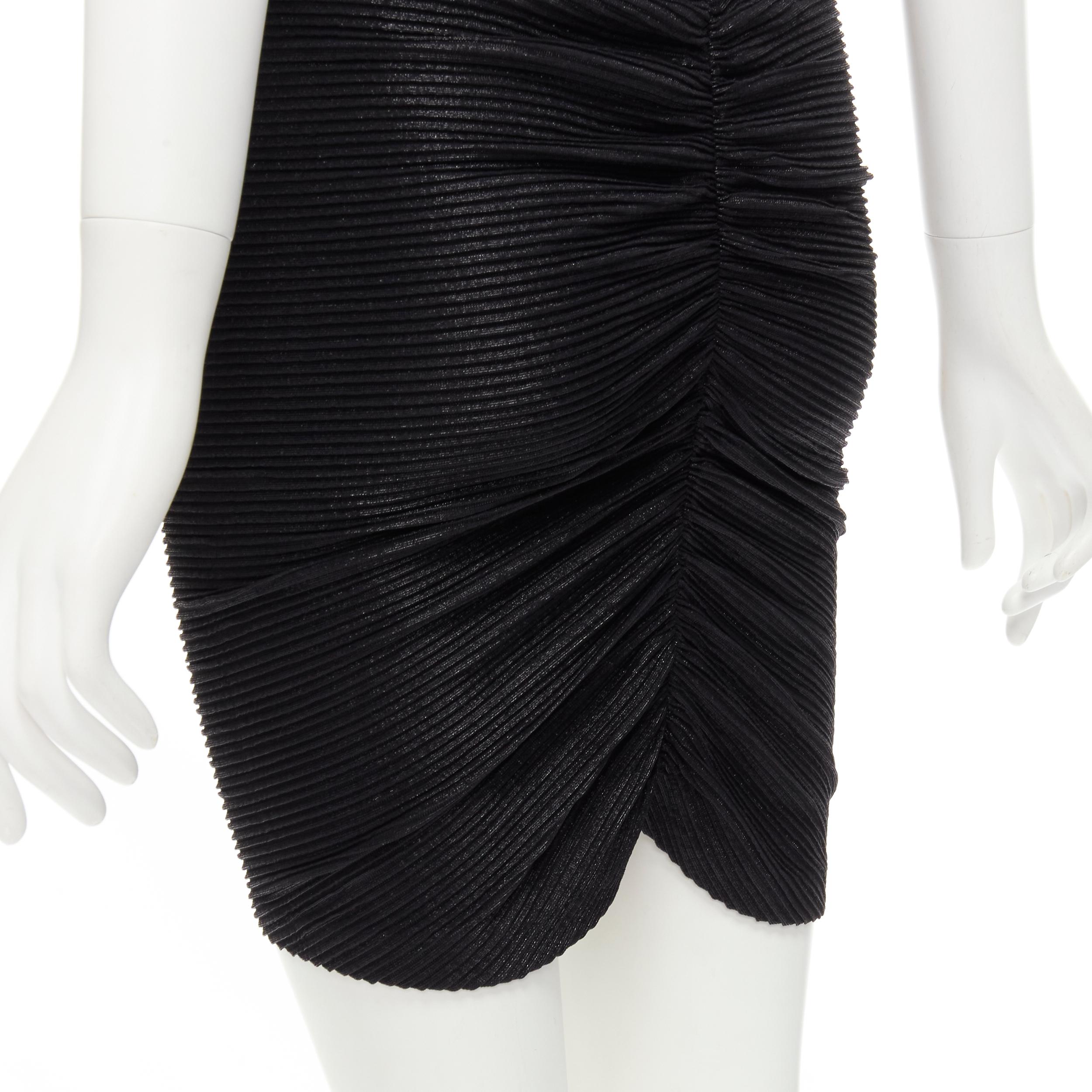 LA PERLA Vintage black lurex pleated open ruched back mini dress IT44 M 
Reference: GIYG/A00149 
Brand: La Perla 
Material: Nylon 
Color: Black 
Pattern: Solid 
Extra Detail: Metallic sheen pleated fabrication. V open back. Ruching at centre back