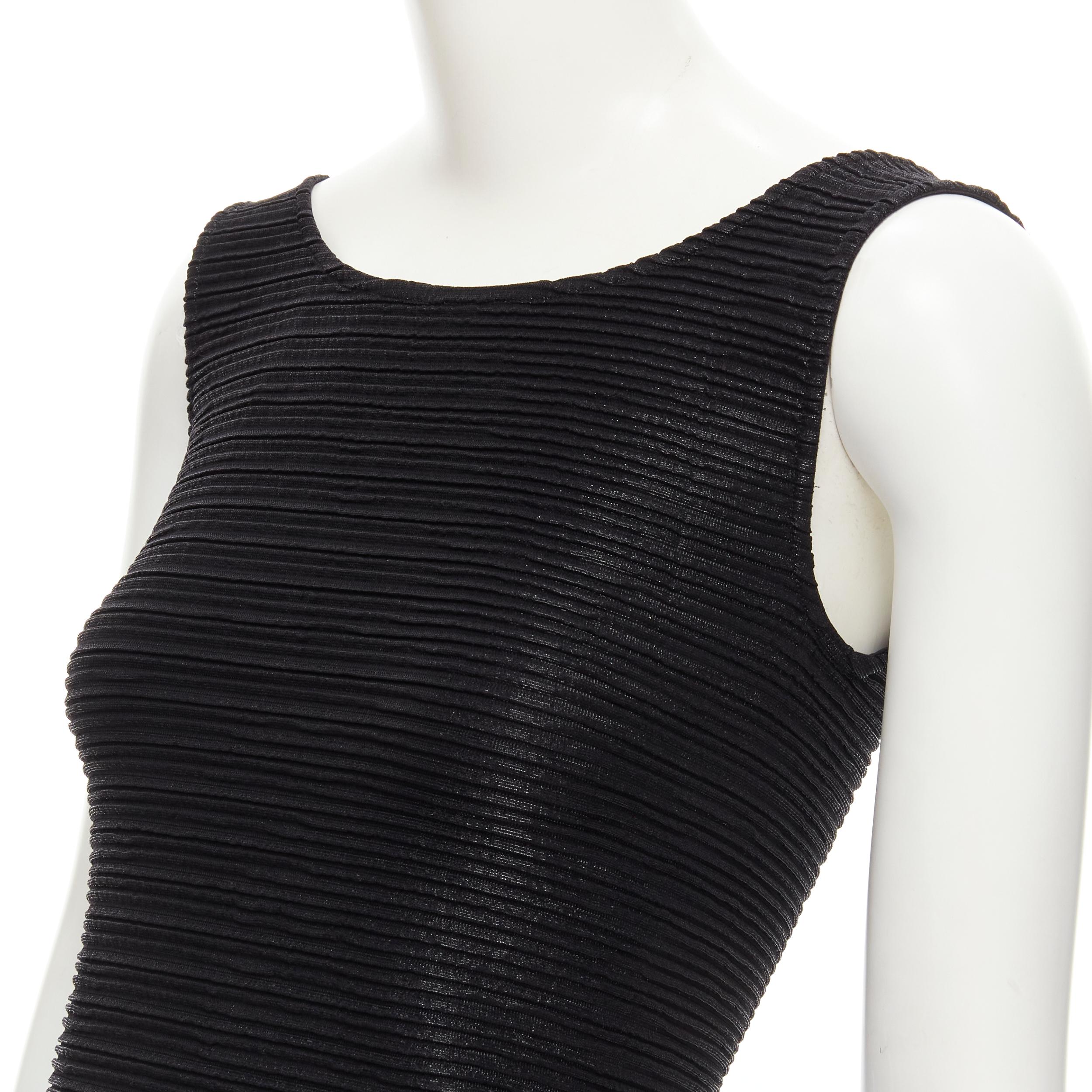 LA PERLA Vintage black lurex pleated open ruched back mini dress IT44 M In Excellent Condition In Hong Kong, NT