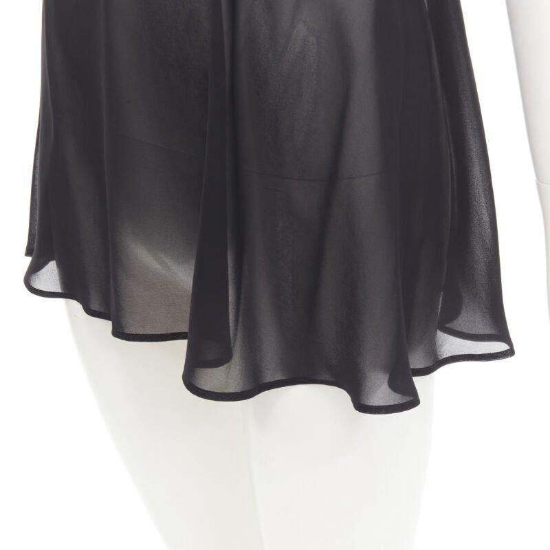 LA PERLA Vintage Ritmo Di Perla Schwarzes durchsichtiges Negligee-Top mit Paillettenschnitt XS im Angebot 4