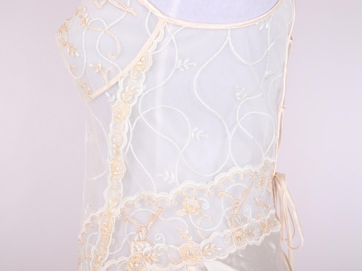 Abito camicia da notte in seta vintage di La Perla in vendita 3