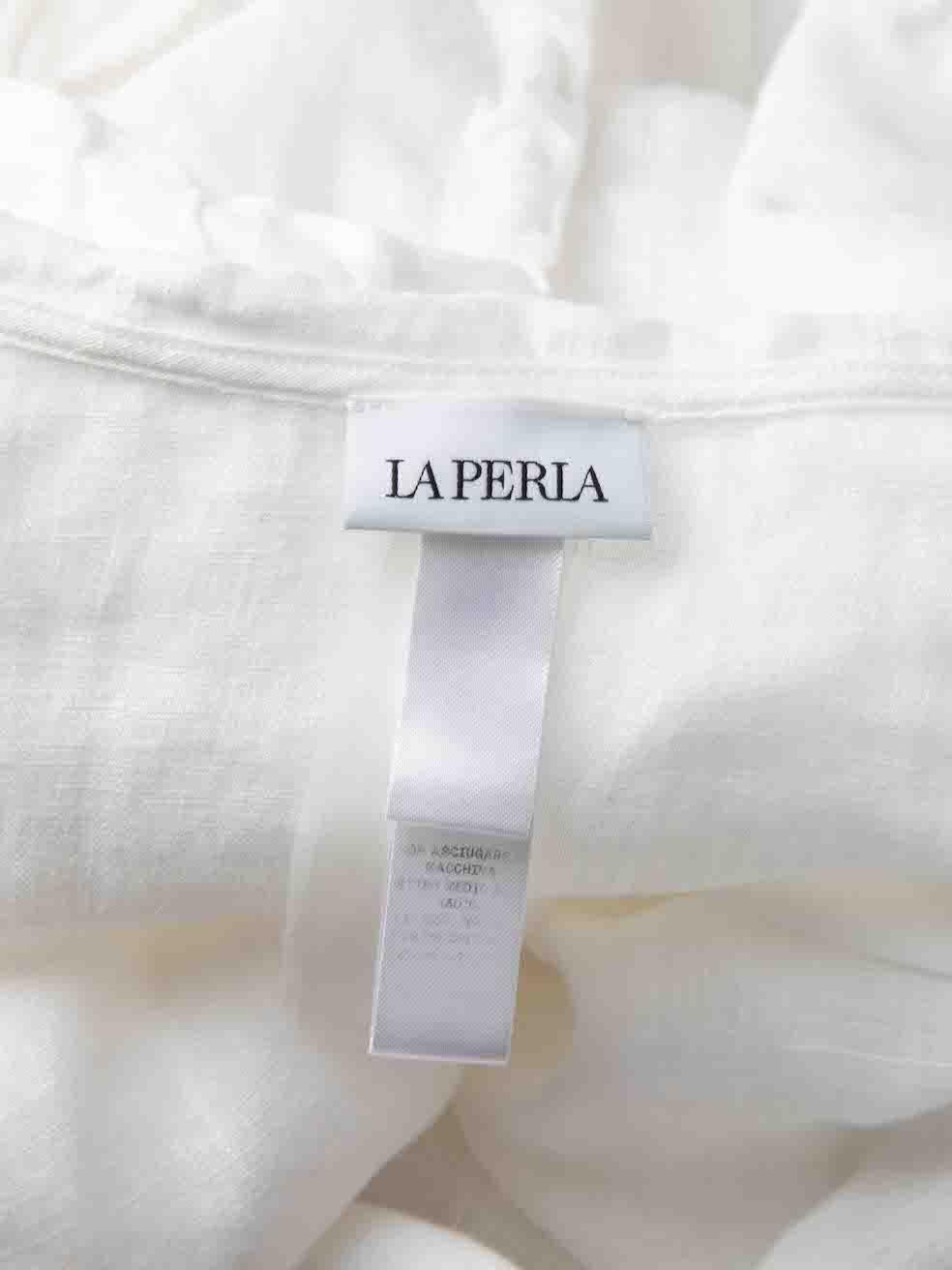 Women's La Perla White Drawstring Hood Zipped Jacket Size M For Sale