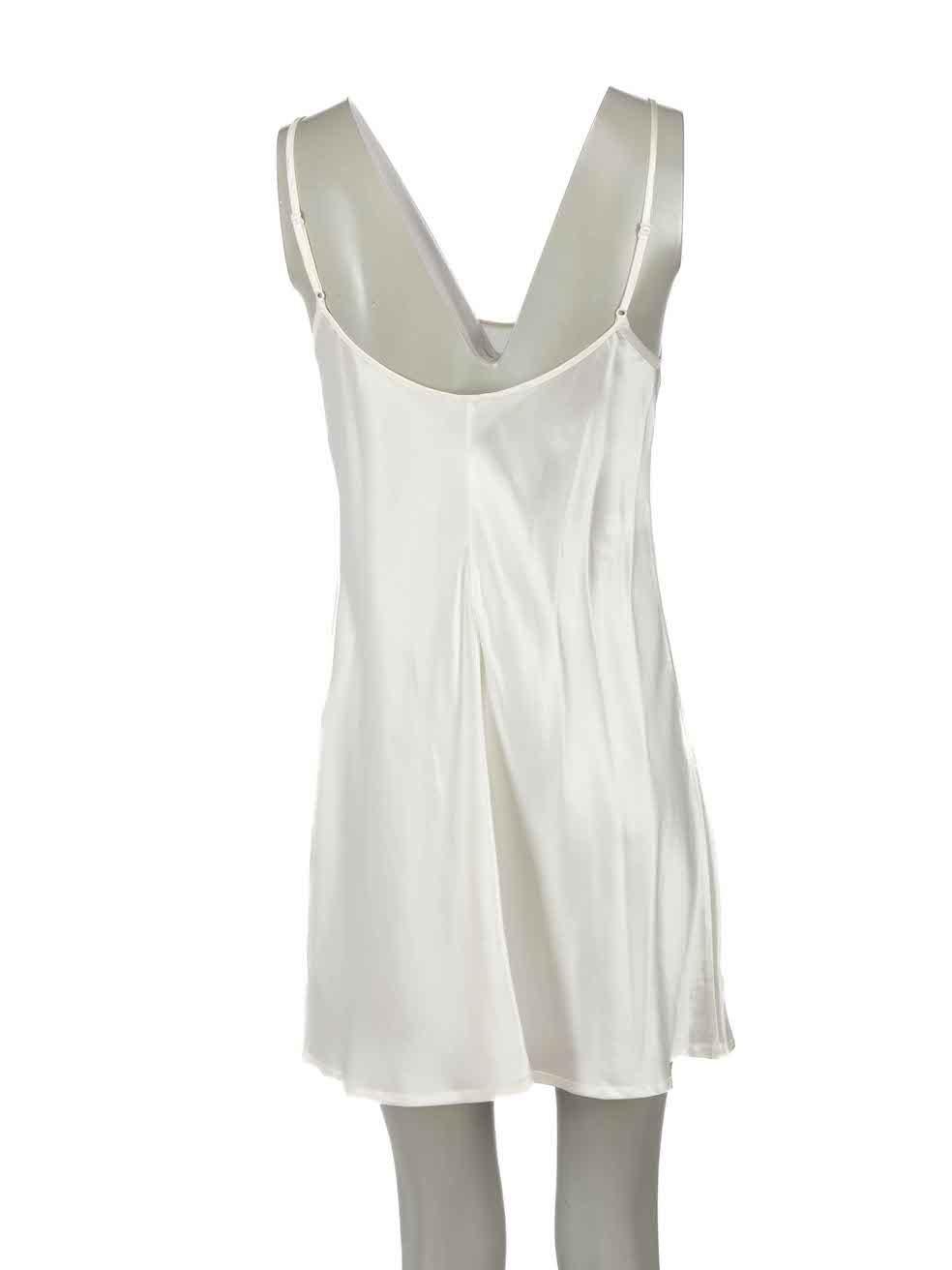 Gray La Perla White Silk Slip Dress Size M