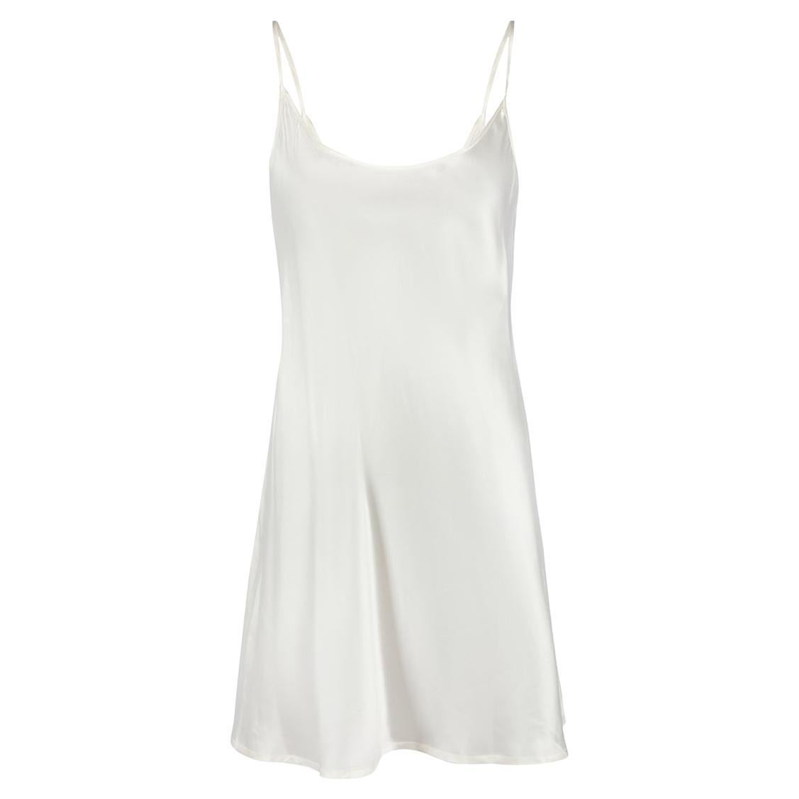 La Perla White Silk Slip Dress Size M