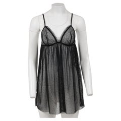 La Perla Women Sheer Babydoll Slip Dress Size Large IT 4 Black Polyamide Stretch La Perla Women Sheer Babydoll Slip Dress Size Large IT 4 Black Polyamide Stretch