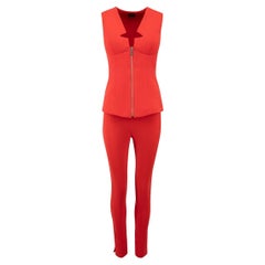 La Perla Women's Red Sleeveless Blouse & Trouser Set