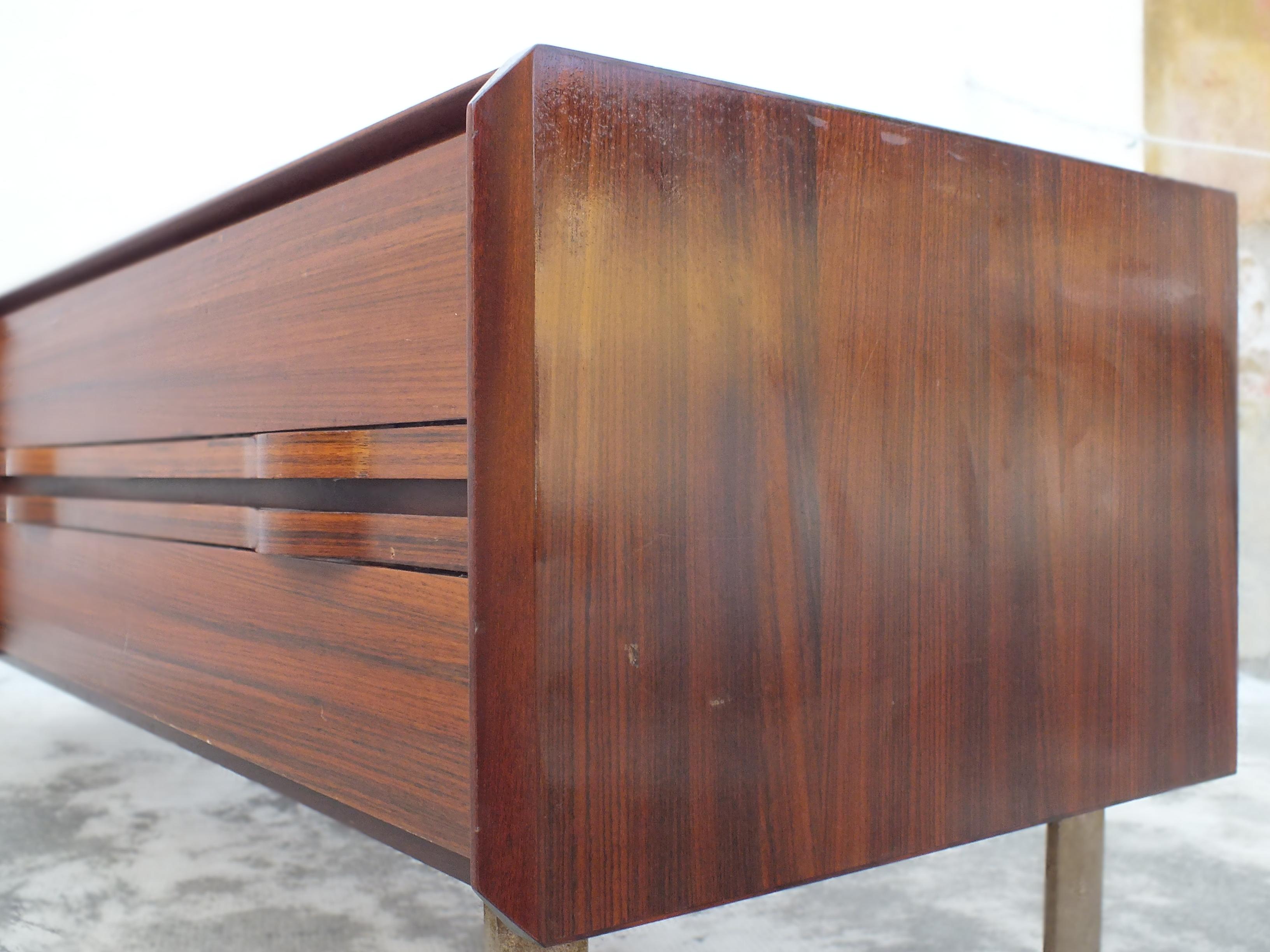 La Permanente meuble Cantu' Italy  probable Frattini Gianfranco design minimalist sideboard with only the inferior and elegant part, good condition with sign the time in the wood