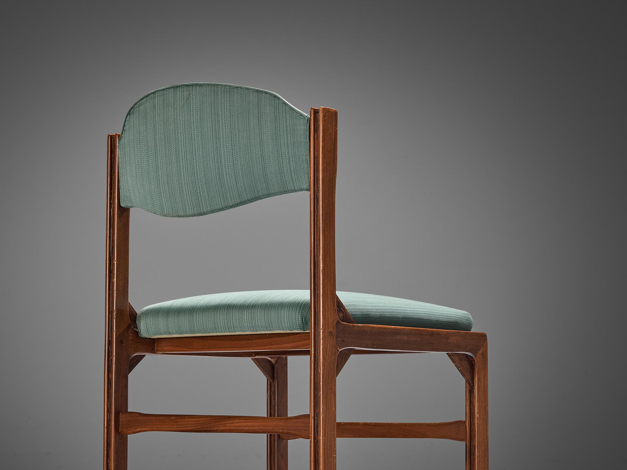 La Permanente Mobili Cantù Chair in Cherry and Soft Green Upholstery  In Good Condition For Sale In Waalwijk, NL