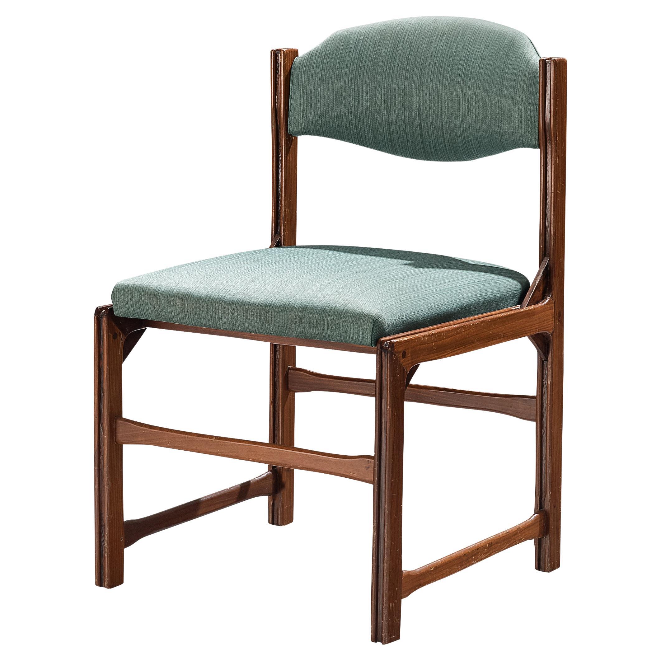 La Permanente Mobili Cantù Chair in Cherry and Soft Green Upholstery  For Sale